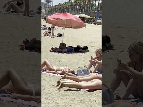 🇪🇸 Hot day at Barcelona beach Spain