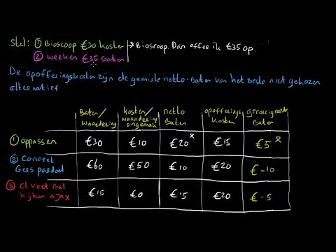 Kosten baten analyse en opofferingskosten - (economie uitleg)