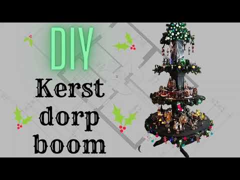 Kerstdorp boom zelf maken | Christmas village tree stand diy