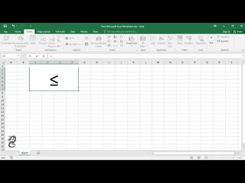 How to type Less Than or Equal to  Symbol in Excel