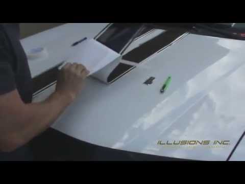 How To Install Vinyl Graphics.  Racing Stripes Installation by Illusions GFX Tampa, FL