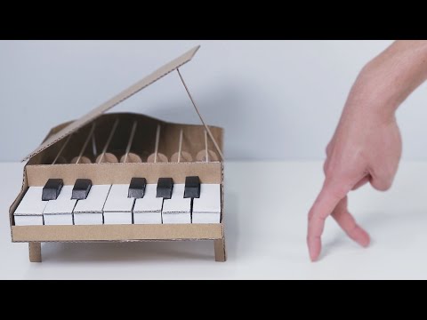 How to make Amazing Cardboard Grand Piano for finger man